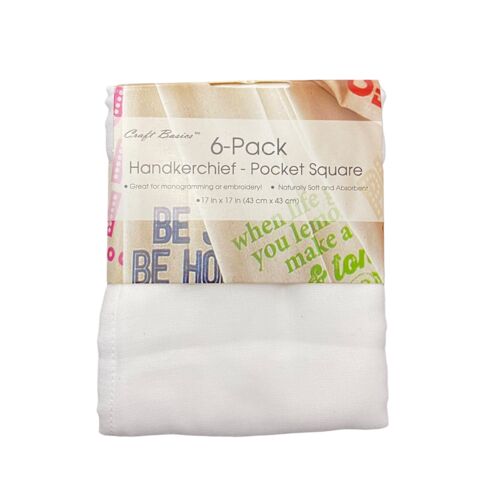 Craft Basics White Handkerchief Pocket Square 17″ x 17″ Thumbnail