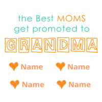 "Promoted to Grandma" Pre-Decorated Custom - Craft Basics American Flour Sack Towel - 28" x 29" Design