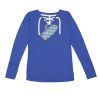 Women's Fine Jersey Lace-Up Long Sleeve T-Shirt Thumbnail