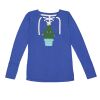 Women's Fine Jersey Lace-Up Long Sleeve T-Shirt Thumbnail