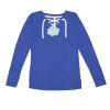 Women's Fine Jersey Lace-Up Long Sleeve T-Shirt Thumbnail