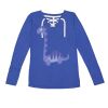 Women's Fine Jersey Lace-Up Long Sleeve T-Shirt Thumbnail