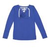 Women's Fine Jersey Lace-Up Long Sleeve T-Shirt Thumbnail