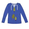 Women's Fine Jersey Lace-Up Long Sleeve T-Shirt Thumbnail