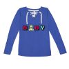 Women's Fine Jersey Lace-Up Long Sleeve T-Shirt Thumbnail