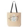 10oz. Cotton Canvas Tote with Colored Handles by Liberty Bags Thumbnail